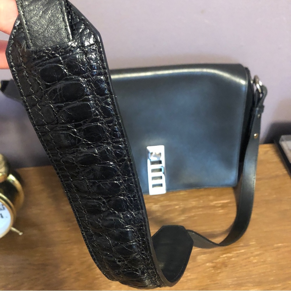$1650 Proenza Schouler Black Leather Elliot Shoulder Crossbody Messenger Bag - Picture 11 of 13